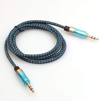 Chezaa 3.5mm Auxiliary Cable Audio Cable Male to Male Flat Aux Cable Cord 1m (Blue)