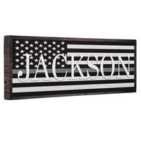 Corrections Officer Gray Line Flag Canvas Home Décor