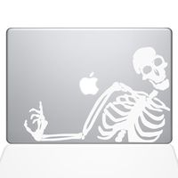 The Decal Guru 2078-MAC-13A-W No You Didn't Skeleton Decal Vinyl Sticker, White, 13\" MacBook Air