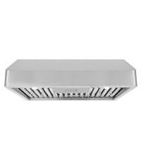 Cosmo QB75 30 in Under-Cabinet Range Hood 900-CFM | Ducted/Ductless Convertible Duct, Kitchen Over Stove Vent with LED Light, 3 Speed Exhaust Fan, Permanent Reusable Filter (Stainless Steel)