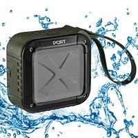 Waterproof, Portable Bluetooth 4.0 Speaker by PORT | Rechargable, Wireless, Powerful 5W Audio Driver, Compatible with All Bluetooth Devices | Marine Speaker System for iPhone, Android, iPod, (Black)