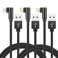Lightning iPhone Charger Cable 10ft, 90 Degree Charging Cable Heavy Duty Extra Long Nylon Braided Cable Compatible with iPhone Xs/Max/XR/X/8/8Plus/7/7Plus/6S/6S Plus/SE/iPad/More (Black, 10FT)