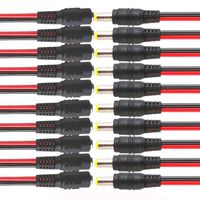 TOOHUI 10 Pairs DC Power Pigtail Cable, Male & Female DC Power Connector 12V, Pigtails DC Power Plug for CCTV Security Surveillance Camera and Party Lighting(2.1mm x 5.5 mm)