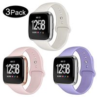 Kmasic Sport Band Compatible Versa/Versa Lite Edition 3 Pack, Soft Silicone Strap Replacement Wristband Compatible Versa Smart Fitness Watch, Small