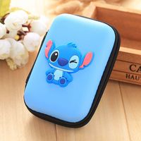 ZOEAST(TM) Mini Cartoon Coin Key Purse Case Earphone Line iPhone Data Cable Storage Bag Portable Headphone Box Packing (Rectangle Box, Stitch)