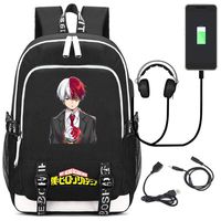 Siawasey Anime My Hero Academia Cosplay Midoriya Izuku Backpack Daypack Bookbag Laptop School Bag with USB Charging Port