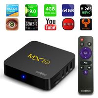 DHong Android OS 9.0 TV Box MX10 Streaming Media Player, Rockchip RK3328 4G/64G 3D 4K HDR HLG Video Playing Network Set-top TV Box (4G+64G)