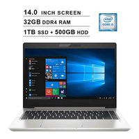 2020 NexiGo Upgraded ProBook 440 G6 14 Inch Business Laptop| Intel 4-Core i5-8265U up to 3.90 GHz| 32GB DDR4 RAM| 1TB SSD (Boot) + 1TB HDD| Intel UHD 620| FP Reader| WiFi| Windows 10 Pro| Silver