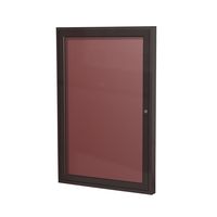 Ghent 2" x 1 1/2" 1 Door  Outdoor Enclosed Vinyl Letter Board, Burgundy, Bronze Aluminum Frame (PB121 1/2BX-BG)