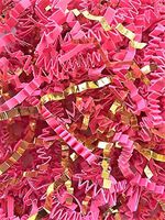 Crinkle Cut Paper Shred Hot Pink & Metallic Gold Blend 7.5 oz. Gift Basket Package Grass Filler Bedding