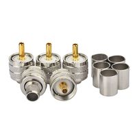 wlaniot PL-259 Connectors Crimp PL 259 UHF Male Plug RF Coaxial Connector for LMR400 RG8 9913 RG214 RG213 Coax Cable 5Pcs
