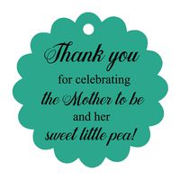 100 PCS Baby Shower Favors Gift Paper Hang Tags-  Thank You For Celebrating The Mother To Be & Her Sweet Little Pea!