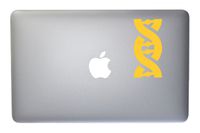 DNA Double Helix Style 2 Vinyl Decal for MacBook, Laptop or Other Device 5 Inch (Yellow)