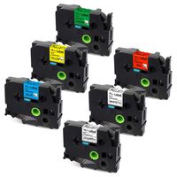 Label KINGDOM Replace 18mm 0.7 Inch Laminated TZe Label Tape, Compatible with Brother P-Touch TZe-241 TZe-141 TZe-441 TZe-541 TZe-641 TZe-741 PT-D400 PT-1280 PT-1800 Label Maker Tape, 6-Pack