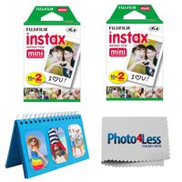 Fujifilm Instax Mini Instant Film 2X (40 Sheets) + Album for Fuji Instax Photos - Instant Film Accessory Bundle