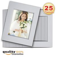 PMLAND 25 Pack 11x14 White Picture Mats with White Core Bevel Cut for 8x10 Pictures Plus Backing Boards