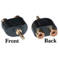CableWholesale 3.5mm Stereo to Dual RCA Audio Adapter, 3.5mm Male to Dual RCA Female (Red/White)