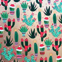 Gift WRAP Tissue Paper for Christmas, 24 Sheets, Large 20x30, Printed Decorative Tissue Paper for Gift Wrapping (Whimsical Christmas Cactus)