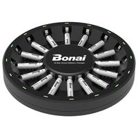 BONAI 16Bay Charger Round with Batteries (16Bay Charger with AAA)