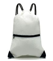 HOLYLUCK Men & Women Outdoor Sport Gym Sack Drawstring Backpack Bag - White