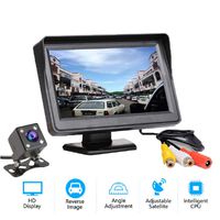 Car Backup Camera Rear View Parking System Kit with 4.3" LCD Monitor Night Vision Waterproof Reverse Camera for Car/SUV/Vehicle/Pickup