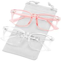 MEETSUN Blue Light Blocking Glasses Women Men, Anti Eye Strain Headache (Sleep Better),Computer Reading Glasses UV400 Eyeglasses Lens Clear + Pink 2 PACK Eyewear