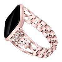 YiMiky Replacement Band Compatible for Fitbit Versa, Stainless Steel Bracelet Straps Bling Rhinestone Jewelry Watchband Disassembly Metal Wrist Strap for Fitbit Versa/Versa 2/Versa Lite (Rose Gold)
