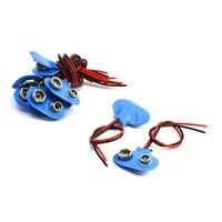 uxcell T Type Double Cable Connection 9V Battery Clips Connector Buckle 10Pcs