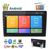 Camecho Android Double Din Car Stereo 10.1'' HD 2.5D Touch Screen GPS Navigation Radio Bluetooth FM Player Support Android/iOS Phone Mirror Link with WiFi/AUX/Dual USB/DVR/Backup Camera Input