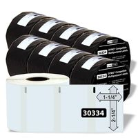 LiteTite 30334 (8 Rolls) DYMO LabelWriter (LW) Compatible Multipurpose Labels, 2-1/4 x 1-1/4 Inches, White, Blank (LT30334)