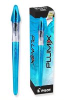 Pilot Plumix Refillable Fountain Pens, Light Blue Barrel, Blue Ink, Medium Nib, 12 Pens and 12 Ink Cartridges (90042)