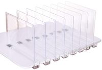 Sooyee Beautiful 8 PCS Acrylic Shelf Dividers, Perfect Perfect for Closets Kitchen Bedroom Shelving Organization to Organize Clothes Closet Shelves, Books,Towels and Hats, Purses Separators,Clear.
