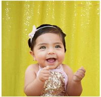 ShinyBeauty Yellow 4FTx6FT-Sequin Backdrop Curtain Yellow Glitter Backdrop Sequin Photo Backdrop for Decor~1116E