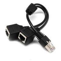 RJ45 Network Splitter Adapter Cable, Tomjoy RJ45 1 Male to 2 Female Socket Port LAN Ethernet Network Splitter Y Adapter Cable Suitable for Super Category 5 Ethernet, Category 6 Ethernet
