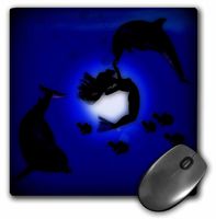3dRose LLC 8 x 8 x 0.25 Inches Mouse Pad, Mermaid Playing with Dolphins (mp_111082_1)