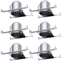 Sunco Lighting 6 Pack 6 Inch New Construction Housing, Air Tight IC Rated Aluminum Can, 120-277V, TP24 Connector Included for Easy Install - UL & Title 24 Compliant