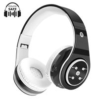 Kids Bluetooth Headphones Wireless/Wired Safe Volume Limited Headphones,Long Playing Time 7-9h,SD Card Slot,Stereo Sound,Hands Free Caall,Compatiable for Ipad Cellphone Pc Tablet(Black)