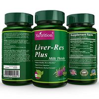 Natrition Liver-Res Milk Thistle Formula - Milk Thistle, Green Tea, Goji Berry, Ginkgo Biloba, Dandelion Extract, Bromelain - 90 Veggie Capsules