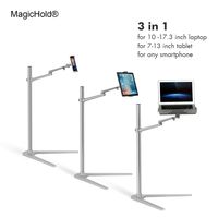 MagicHold 3 in 1 360º Rotating Height Adjusting Laptop Stand/ Ipad Pro 12.9"/iPAD iPAD mini / Tablet Bed floor Stand for Laptop(13-15.6 inch)