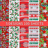20 x 26 Inches Christmas Tissue Paper Printed Christmas Gift Wrapping Tissue Paper for Christmas Holiday Christmas Presents 100 Sheets