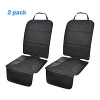 Car Seat Protector 2 Pack for Child Car Seat, Auto Seat Cover Pad Under Baby Carseat, Full Protection for Your Fabric and Leather Seats, Black Hem