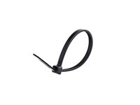 4 Inch Black Miniature Releasable Cable Tie - 100 Pack