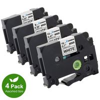 COLORWING Compatible TZe Tape 18mm 12mm 9mm 6mm Replacement for Brother P-Touch Label Tape TZe-211 TZe-221 TZe-231 TZe-241 Laminated, Black on White, for Ptouch D400 PTD600