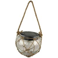 Moonrays Solar LED Buoy Hanging Light Made Of Glass (White)