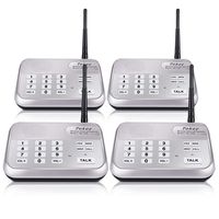 Wireless Intercom System, TekeyTBox 1800 Feet Long Range 10 Channel Digital FM Wireless Intercom System for Home and Office Walkie Talkie System for Outdoor Activitie(4 Stations Silver)