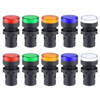 VictorsHome Indicator Light AC/DC 24V 20mA LED Flush Panel Mount Red Green Blue Yellow White 10 Pcs