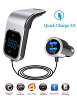 SEN KEY Bluetooth FM Transmitter for Car, LED Display Bluetooth Adapter for Car, MP3 Stereo Music Play Bluetooth Radio Transmitter, Wireless Connections FM Radio Transmitter for Car (Silver)