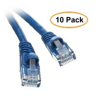 ACL 1 Feet RJ45 Snagless/Molded Boot Blue Cat6 Ethernet Lan Cable, 10 Pack