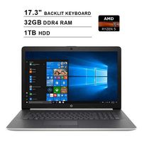 2019 Newest HP Pavilion 17.3 Inch Touchscreen Laptop (AMD 4-Cores Ryzen 5 3500U up to 3.7 GHz, AMD Radeon Vega 8, 32GB DDR4 RAM, 1TB HDD, Backlit KB, DVDRW, WiFi, HDMI, Windows 10)