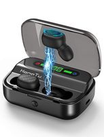 Hongtu Wireless Earbuds with Wireless Charging,Bluetooth 5.0 Headphone with LED Display Charging Case,Stereo Sound Deep Bass Sports Earphone 8 Hours Non-Stop Playtime,IPX5 Waterproof True Earbuds